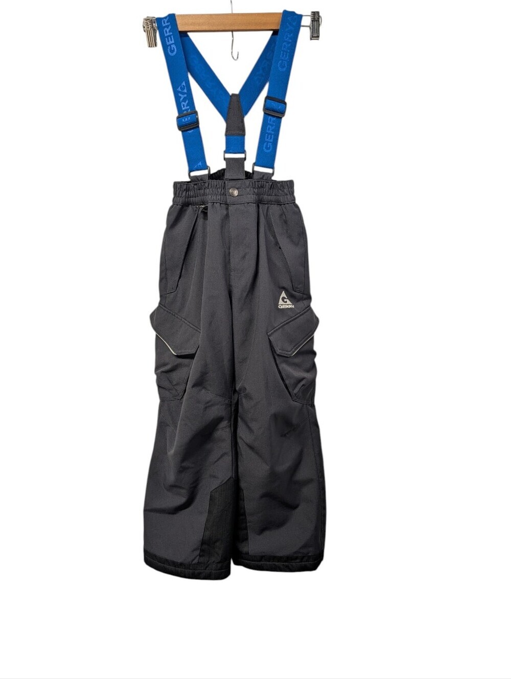 GERRY Kids Snow Pants Bibs Size S (7/8) Black Insulated Ski Suspenders